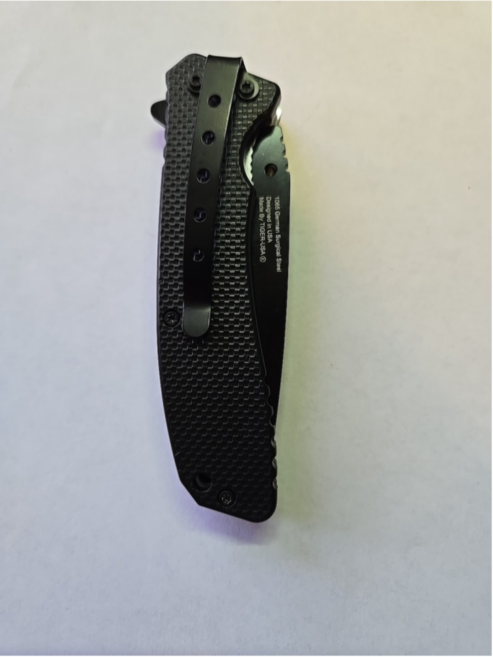 Brand New Tiger USA Spring Assisted Knife Sj-1025-H EDC Sharp Blade Belt Clip - Picture 3 of 7